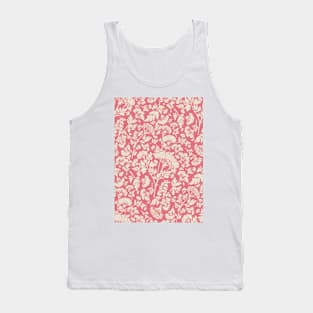 Cream Hemlock Print on Vintage Rose -  Floral Repeat Pattern Tank Top